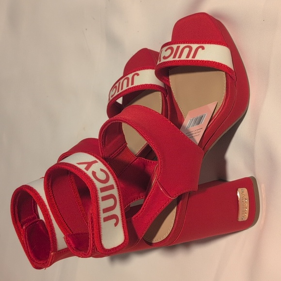 Juicy Couture Shoes - Juicy Couture Red and White Heeled Sandals